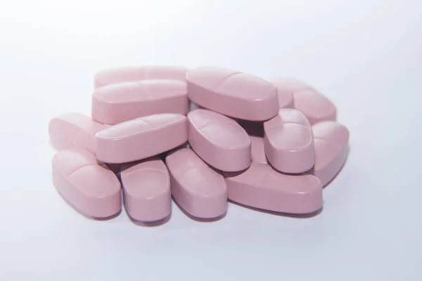 Pink Pills Isolated White Background — Stock Photo, Image