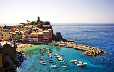 Vernazza kasabasında cinque terre, İtalya.