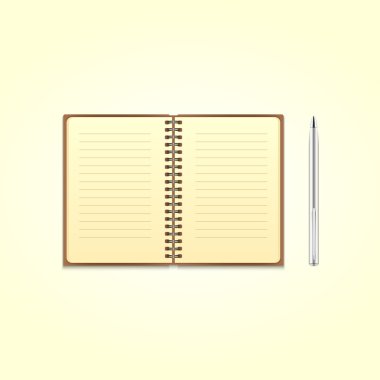 vektör defter ve kalem