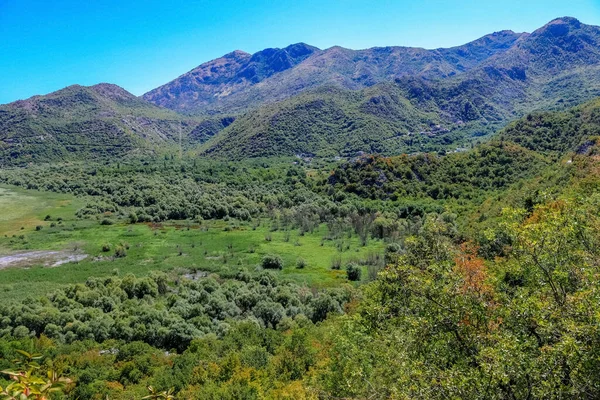 Valle Montaña Con Bosques Pantanos Montenegro Las Cercanías Del Lago — Foto de Stock