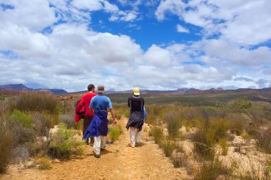 üç arkadaş yolda yürümek