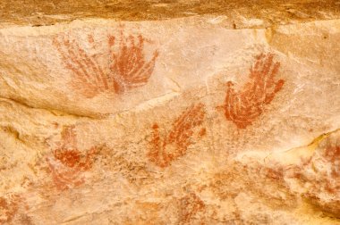 Elands Cave bushman paintings - palms clipart