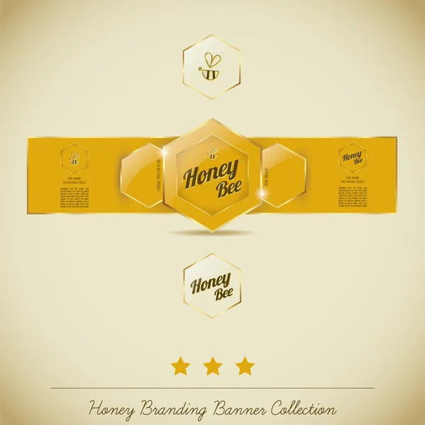 Honing branding banner collectie — Stockvector