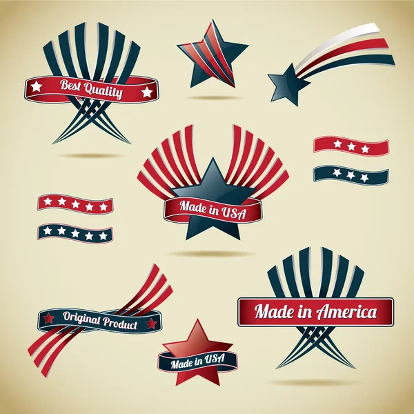 Made in Usa Collection — Stock Vector