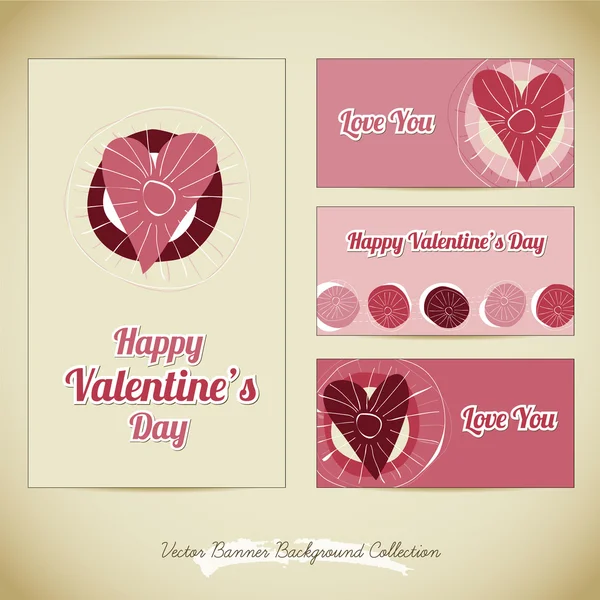 Love banner achtergrond collectie — Stockvector