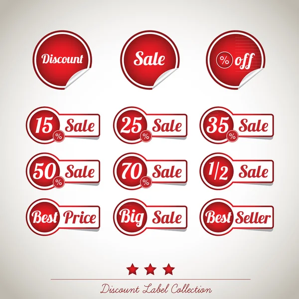 Discount Étiquette Bannière fond Collection — Image vectorielle