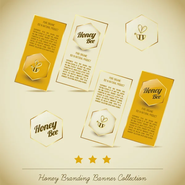 Honey Branding Banner Collection — Stock Vector