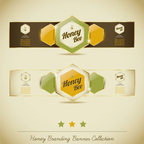 Honey Branding Banner Collection — Stock Vector