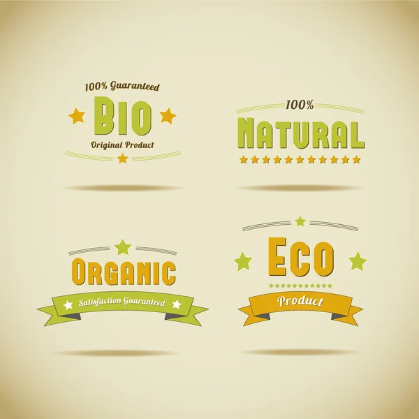 Organic Label Collection — Stock Vector