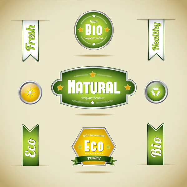 Organic Label Collection — Stock Vector