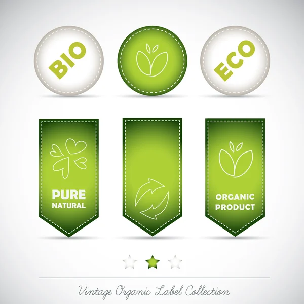 Organic Label Collection — Stock Vector