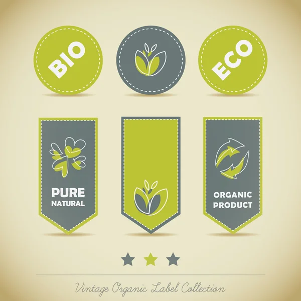 Organic Label Collection — Stock Vector