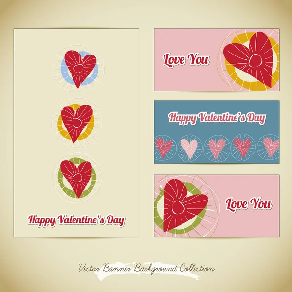 Love Banner Background Collection Vector Graphics