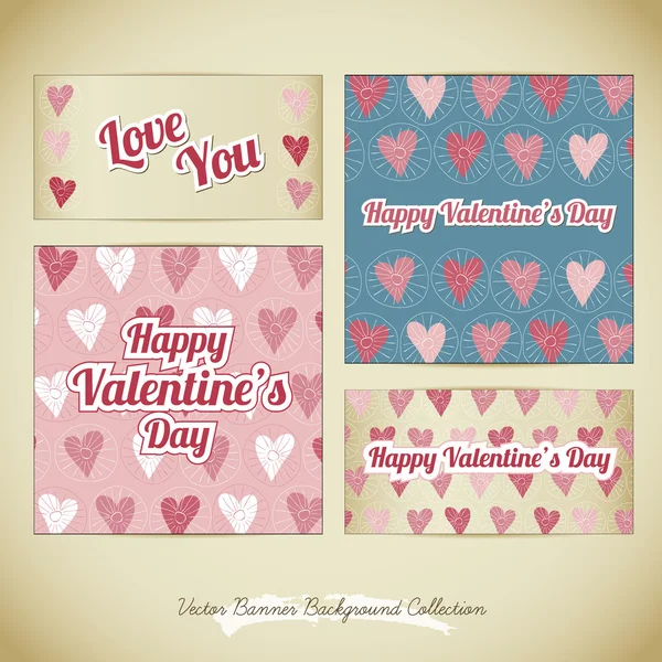Love Banner Background Collection Vector Graphics