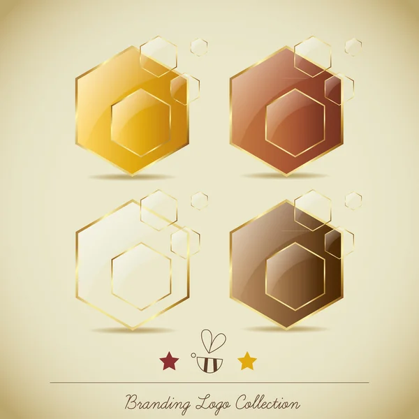 Μέλι branding συλλογή λογότυπο Royalty Free Εικονογραφήσεις Αρχείου