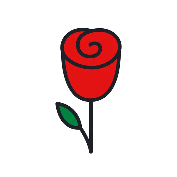 Icône rose rouge. les fleurs du jardin isolé vecteur icônes — Image vectorielle