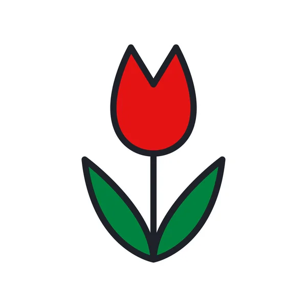 Ícone de tulipa vermelha. Flores de primavera ícones vetoriais isolados —  Vetores de Stock