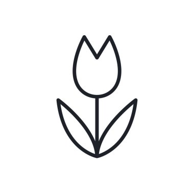 Lale ikonu. Bahar çiçekleri izole vektör simgeleri