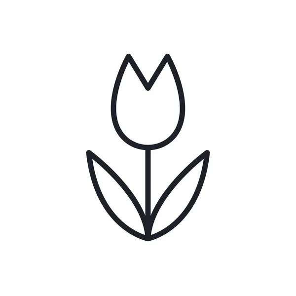 Значок тюльпана. Весенние цветы изолированные векторные иконы — стоковый вектор