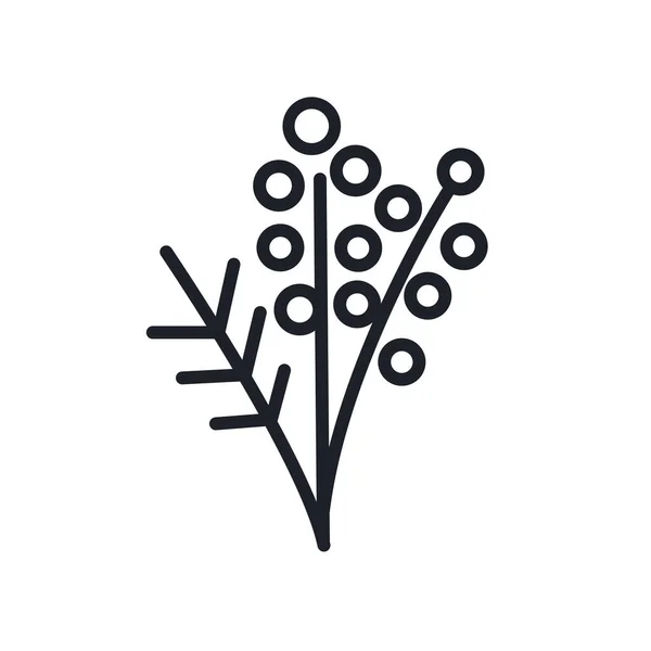 Икона Мимозы. Весенние цветы изолированные векторные иконы — стоковый вектор