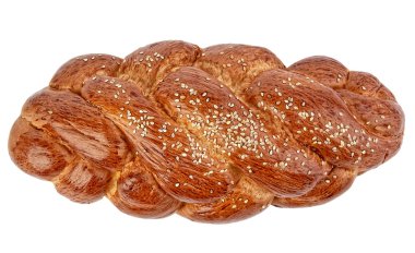 Beyaz arka planda bir somun ekmek