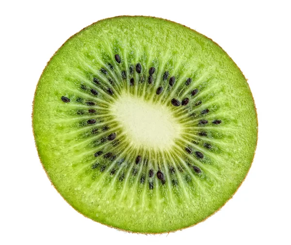 Schöne Scheibe frische saftige Kiwi isoliert auf weißem Hintergrund — Stockfoto