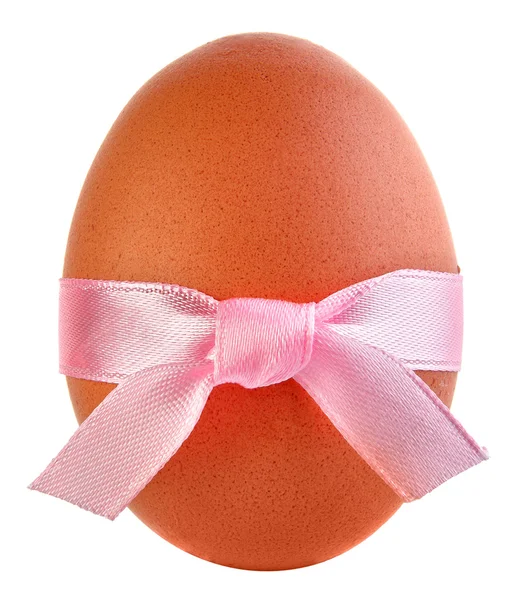 Red Easter Egg tied with a ribbon — Stock Photo, Image