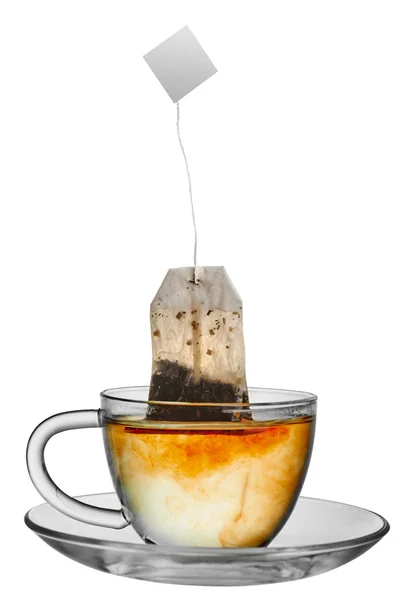 Xícara de chá com teabag — Fotografia de Stock