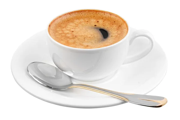 Tasse Kaffee am Morgen auf Untertasse — Stockfoto