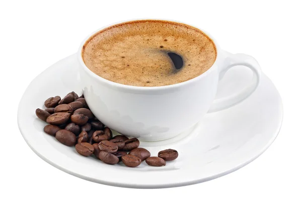 Kopje zwarte koffie geïsoleerd op wit — Stockfoto