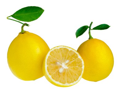 beyaz zemin üzerinde taze limon