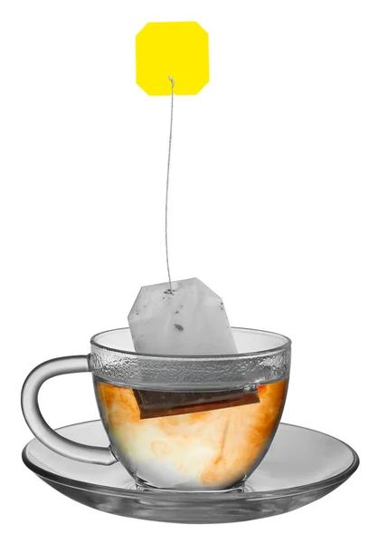 Filiżanka herbaty z teabagiem — Zdjęcie stockowe