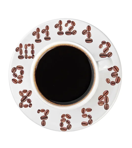 Чашка кофе с циферблатом — стоковое фото