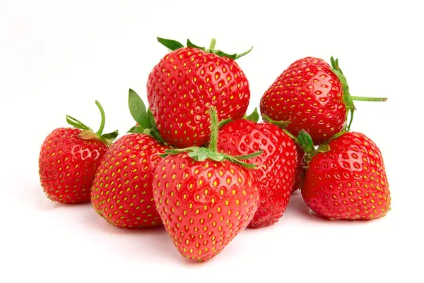 Erdbeeren isoliert über weißem Hintergrund lizenzfreie Stockfotos