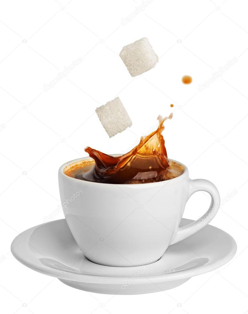 coffee splashing sugar