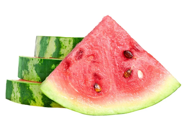 Frische Wassermelone isoliert auf weiß — Stockfoto