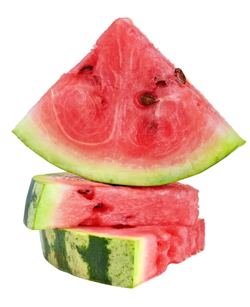 Frische Wassermelone isoliert auf weiß — Stockfoto