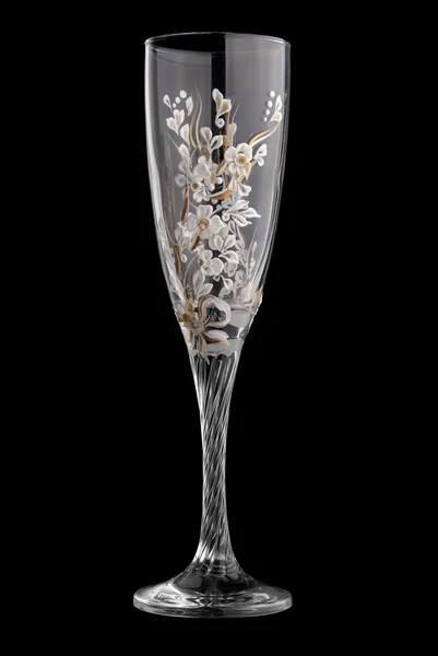 Wedding glass on a black background — Stock Photo, Image