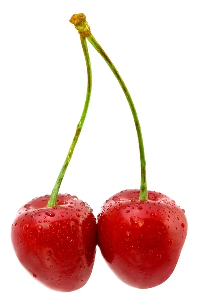 Sweet cherry na białym tle — Zdjęcie stockowe