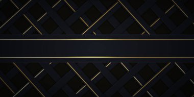 Vector abstract line black background with gold stripes