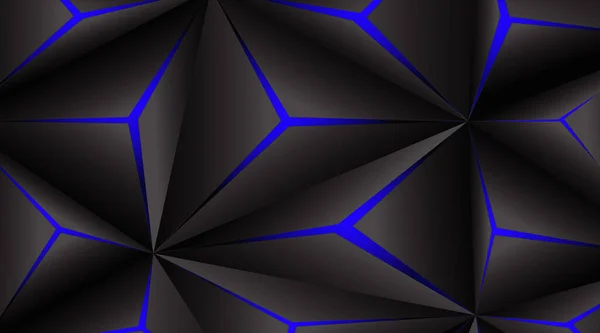 Schwarz Polygon Blaues Licht Futuristische Technologie Design Vektor Illustration Abstrakten — Stockvektor