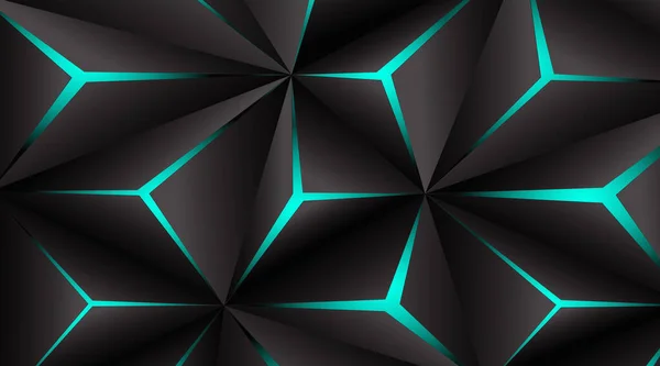 Schwarz Polygon Blaues Licht Futuristische Technologie Design Vektor Illustration Abstrakten — Stockvektor