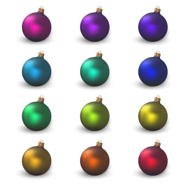Vektör illüstrasyon noel balosunu ayarlayın. izole gerçekçi dekorasyonlar