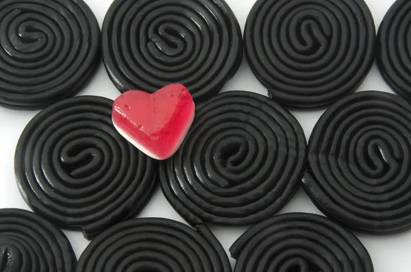 Gummy serca i spirale — Zdjęcie stockowe