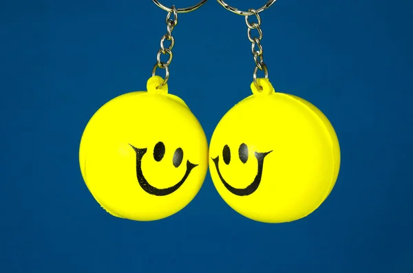 Paar van gelukkig smileys — Stockfoto