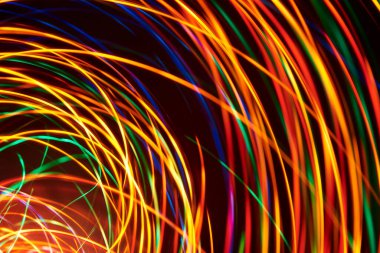 Soyut spiral ışık çizgileri arkaplan, dinamik renkli resim.