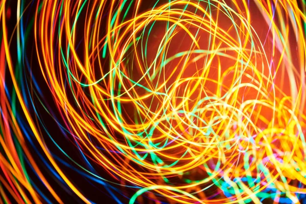 Динамический Абстрактный Фон Линии Цветных Огней Грязной Яркой Спирали — стоковое фото