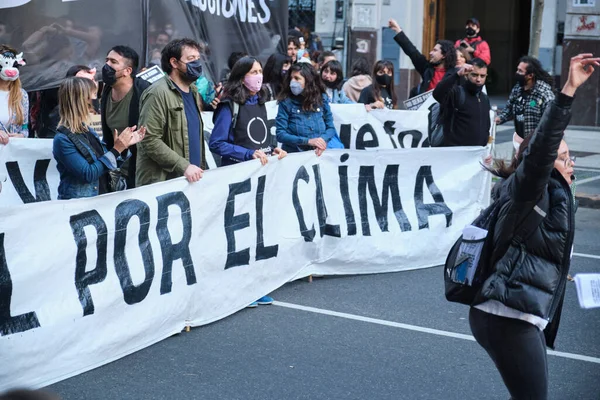 Caba Buenos Aires Argentina September 2021 Miljöaktivism Människor Marscherar Den — Stockfoto