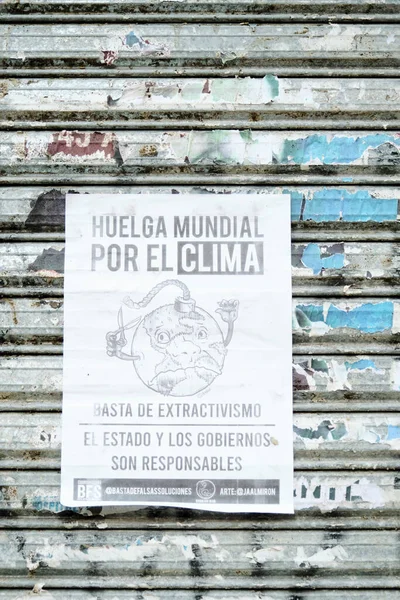 Caba Buenos Aires Argentina Septiembre 2021 Cartel Huelga Climática Global —  Fotos de Stock