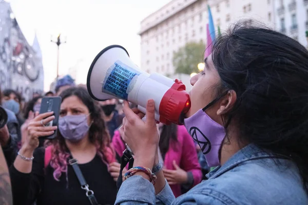 Buenos Aires Argentína Szeptember 2021 Global Climate Strike Fiatal Női — Stock Fotó